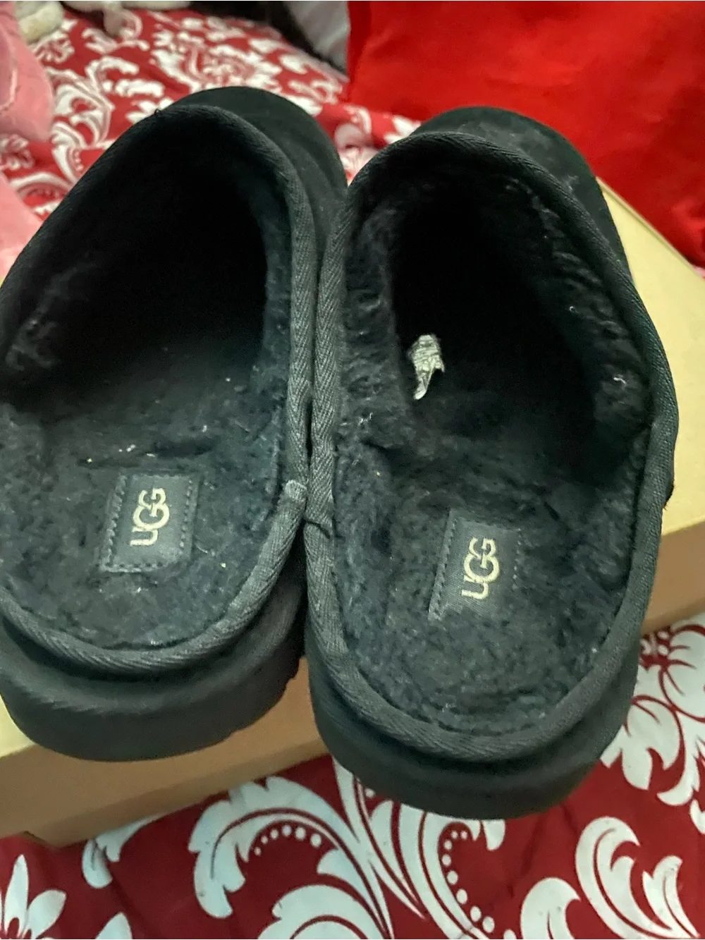 UGG  Black Suede Slip-On Loafers